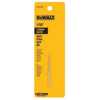 DEWALT 1/16 in. Titanium Drill Bit Split Point DW1304