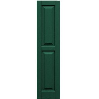 Winworks Wood Composite 12 in. x 51 in. Raised Panel Shutters Pair #633 Forest Green 51251633