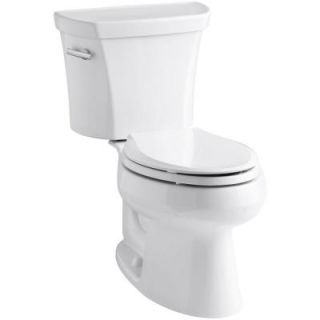 KOHLER Wellworth 2 Piece 1.6 GPF Single Flush Elongated Toilet in White K 3978 T 0