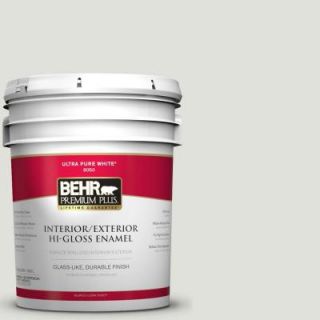 BEHR Premium Plus 5 gal. #GR W6 Winds Breath Hi Gloss Enamel Interior/Exterior Paint 805005