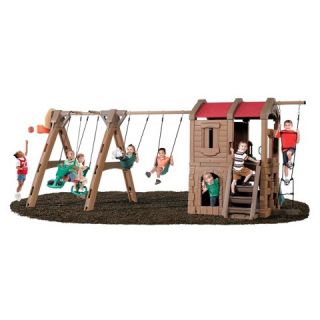 Naturally Playful Adventure Lodge Plastic Play Center with Glider