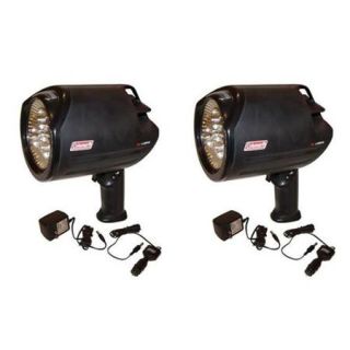 (2) COLEMAN Camping LED Rechargeable Trigger Spotlights w/ 120V & 12V Adapters