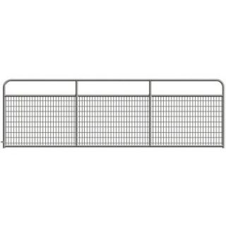 Ranch Master 14 ft. x 4 ft. 2 in. 6 Rail Powder Coat Gray Wire Filled Tube Gate 40132147