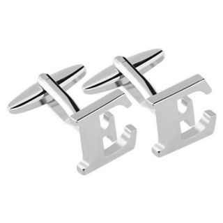 Zodaca Men's Initial "E" Alphabet Letter Silver Copper Cufflinks Fathers Day Wedding Birthday Party Cuff Links