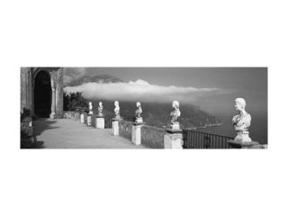 Marble busts along a walkway, Ravello, Amalfi Coast, Salerno, Campania, Italy Poster Print by Panoramic Images (36 x 12)