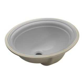 KOHLER Devonshire Vitreous China Undermount Bathroom Sink with Overflow Drain in Ice Gray with Overflow Drain K 2350 95