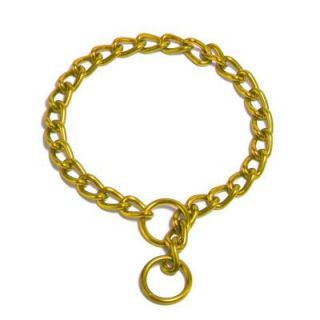 Platinum Pets 22 in. x 4 mm Coated Steel Chain Training Collar in Gold C224MMGLD