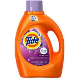 Tide Plus Febreze Freshness Spring And Renewal Scent HE Turbo Clean Liquid Laundry Detergent, 48 Loads 92 oz