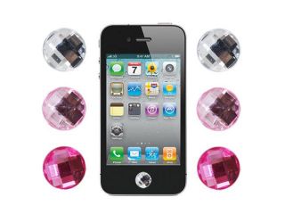 Pack of 6 Bling Crystal Style Home Button Sticker for Apple iPhone iPod iPad