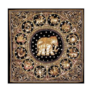 Oriental Furniture Burmese Elephant Horoscope Tapestry Wall Hanging