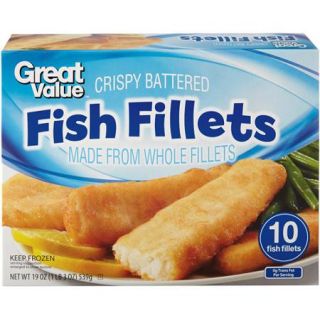 Great Value Crispy Battered Fish Fillets, 10ct