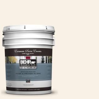 BEHR Premium Plus Ultra 5 gal. #W D 710 Creamy White Satin Enamel Exterior Paint 985005