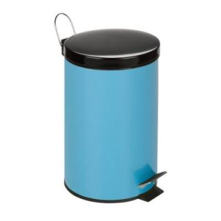 Honey Can Do 3 Gal. Blue Round Metal Step On Touchless Trash Can TRS 03552