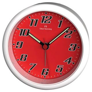 Alarm Clock with Bold Number Dial   Red/White