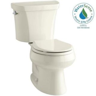 KOHLER Wellworth 2 piece 1.1 or 1.6 GPE Dual Flush Round Toilet in Biscuit K 3987 96