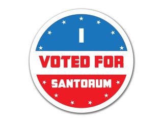 Election 2016 I Voted For Santorum 4x4 Round Decal