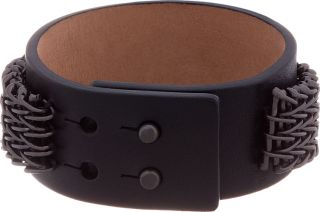 lanvin gunmetal leather chainmail bracelet 460 usd view details buffed