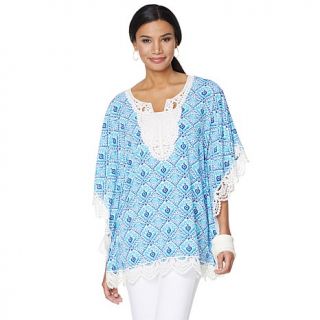 Nikki by Nikki Poulos Woven Top with Lace Crochet   8003466