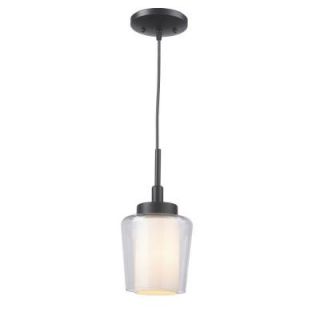 World Imports 1 Light Oil Rubbed Bronze Mini Pendant with Glass Shade ES0009OB4