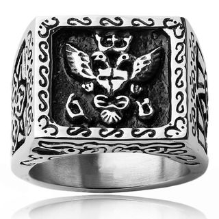 Stainless Steel Royal Empire Shield Ring   Shopping   Big