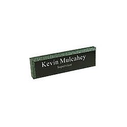 Engraved Desk Sign Jade Acrylic Base with Black Face Sign 2 38 x 8 12