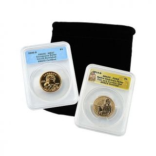 2000/2014 ANACS Burnished Finish Enhanced Finish Sacagawea Coins   7719133