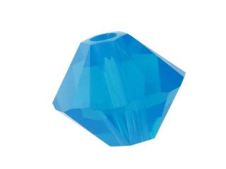 Swarovski Crystal, #5328 Bicone Beads 3mm, 25 Pieces, Caribbean Blue Opal