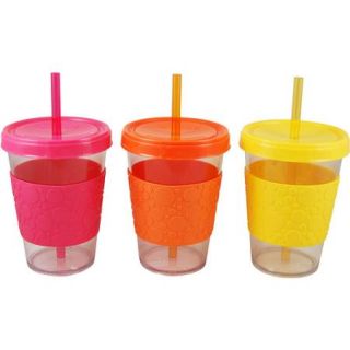 GoGo's 16 Ounce Fountain Straw Cups, Starburst, 3 Pack