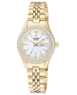 Citizen Womens Gold Tone Stainless Steel Bracelet Watch 26mm EQ0532