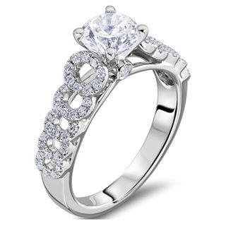 Scott Kay 14k White Gold 2/5ct TDW Diamond Semi Mount Engagement Ring
