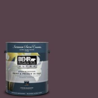 BEHR Premium Plus Ultra 1 gal. #T15 4 Your Majesty Satin Enamel Interior Paint 775301