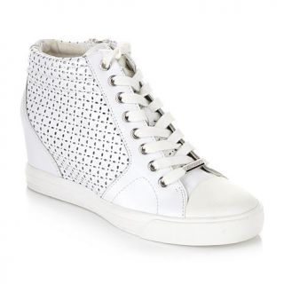 DKNY Active "Cindy" Hidden Wedge Perforated Leather Sneaker   7783548
