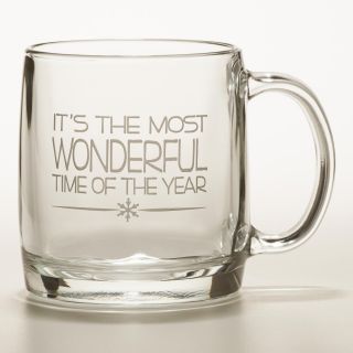 Wonderful Time of the Year Etched Mugs, Set of 4
