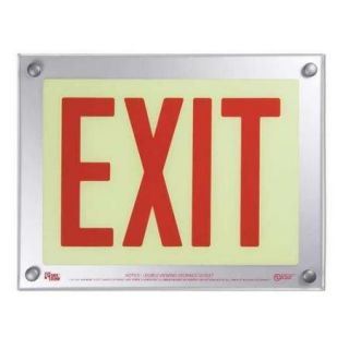 Exit Sign, Safe Glow, E 06R CS, 9 11/32"Hx12 5/32"W