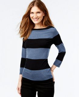 INC International Concepts Striped Boat Neck Top, Only at