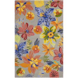 Safavieh Four Seasons Rectangular Gray Floral Indoor/Outdoor Woven Area Rug (Common: 4 ft x 6 ft; Actual: 3.5 ft x 5.5 ft)