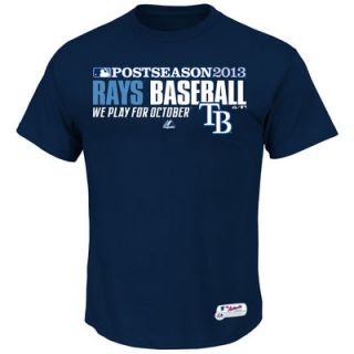 Majestic Tampa Bay Rays 2013 MLB Playoffs Authentic Team Favorite Playoff T Shirt   Navy Blue