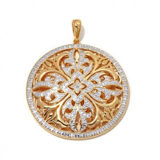 Technibond® Diamond Accented Medallion Style Floral Pendant   7949737