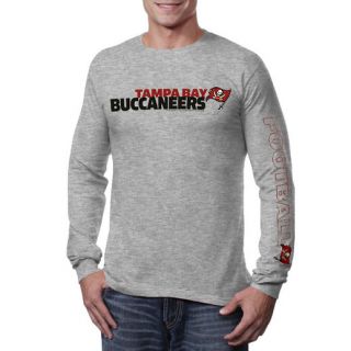 Tampa Bay Buccaneers Historic Logo Ash Horizontal Text Long Sleeve T Shirt
