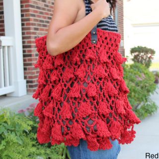 Handmade Red Crochet Fluttery Skrit Handbag (Thailand)  