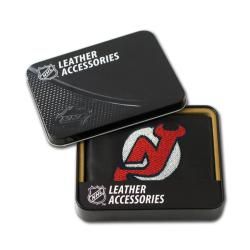 New Jersey Devils Mens Black Leather Bi fold Wallet  