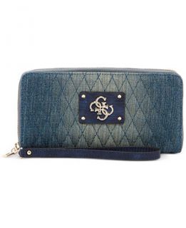 GUESS Aliza Large Quilted Zip Around Wallet   Handbags & Accessories
