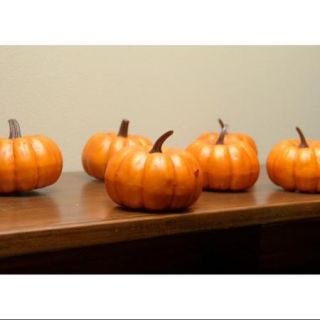 Pack of 6 Thanksgiving Fall Harvest Bright Orange Artificial Pumpkin Decorations 3"