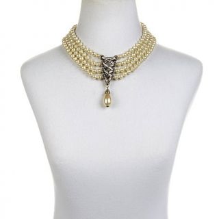 Heidi Daus "Straight Laced" 4 Strand Collar Drop Necklace   8011590