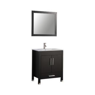 MTDVanities Monaco 30 Single Sink Bathroom Vanity Set with Mirror