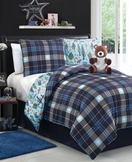Brady The Bear Reversible 4 Piece Comforter Set   Bed in a Bag   Bed