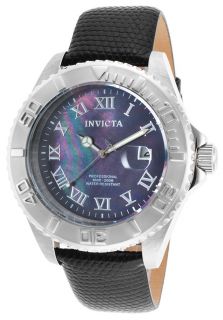 Men's Pro Diver Black Genuine Leather and MOP Dial