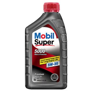 Mobil Super 5000 5W 30 Conventional Motor Oil (1 Quart) 120432/112898