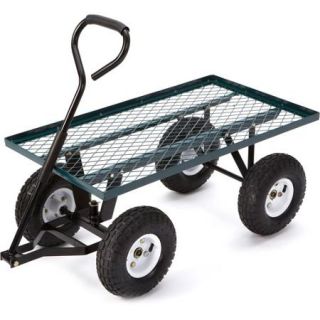 Farm & Ranch FR100F Steel Flatbed Utility Cart with Padded Pull Handle, 300 lb Capacity