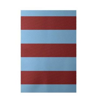 E By Design Stripe Red Indoor/Outdoor Area Rug